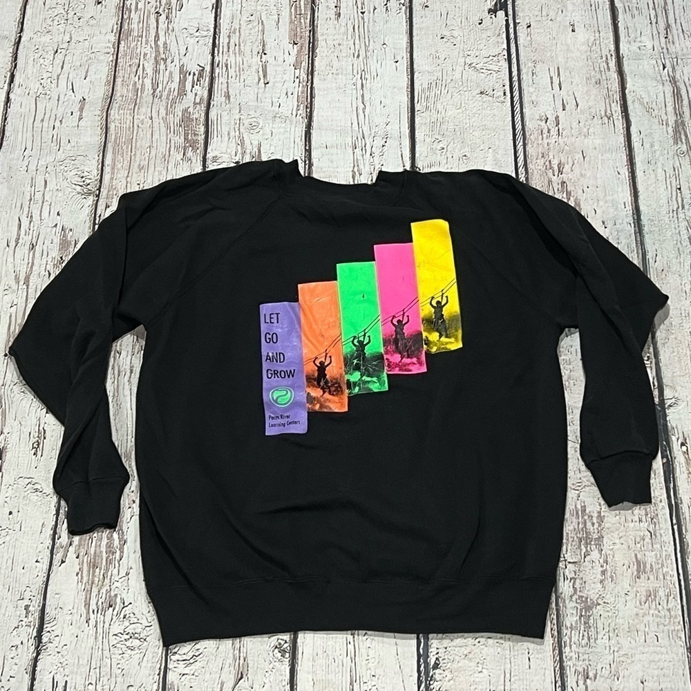 Vintage 90s I Survived Hurricane Pecos 1995 Graphic Crewneck Sweatshirt